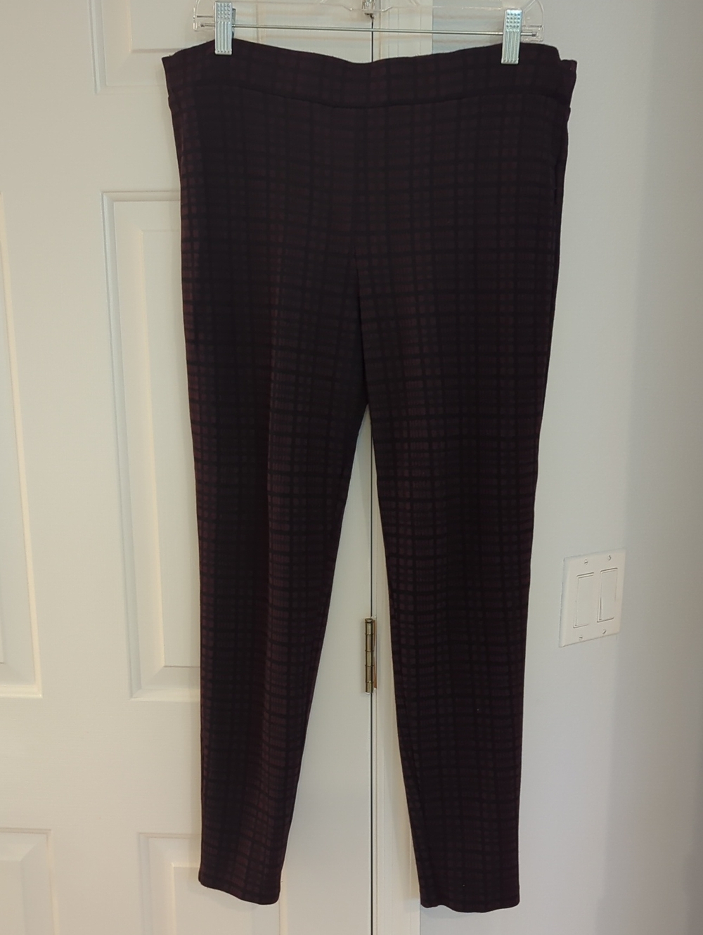 Style & Co. Plum Plaid Skinny Pants